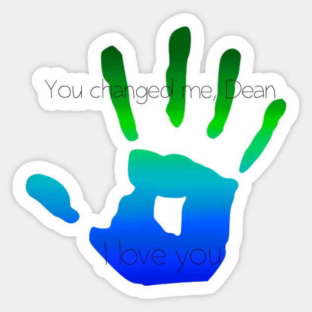 Destiel Handprint Sticker by KayWinchester92